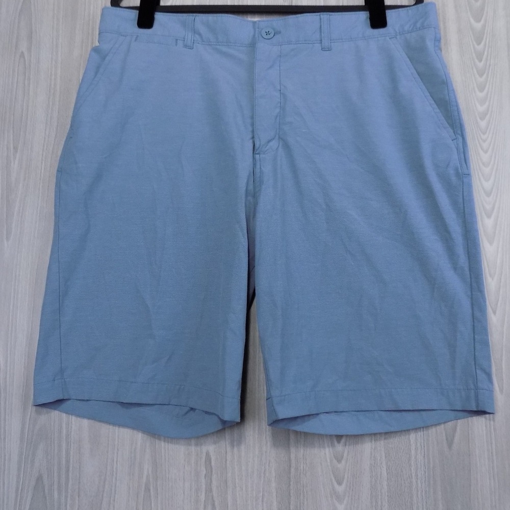 johnnie-O Mens 38 Ripple Blue Performance Golf Shorts JMSH1410 Stretch Casual
